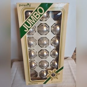 Pyramid Glass Ball Ornaments Silver